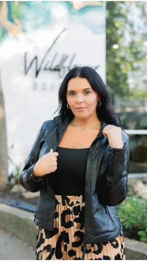 Else Genuine Leather Jacket Black