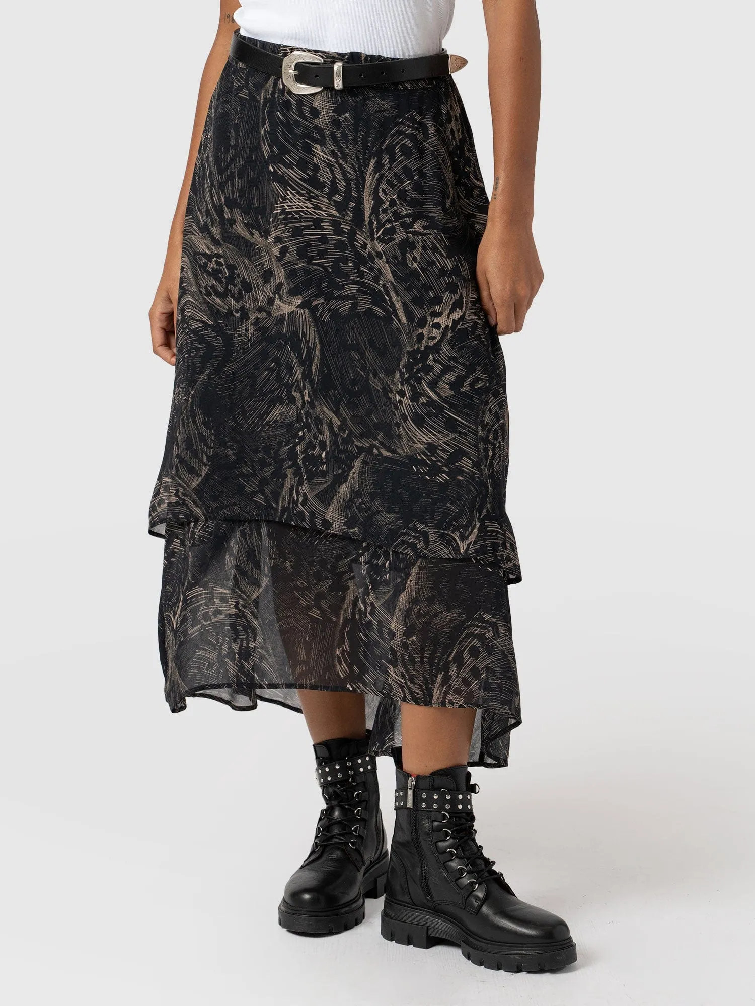 Etta Layered Skirt - Spot Feather