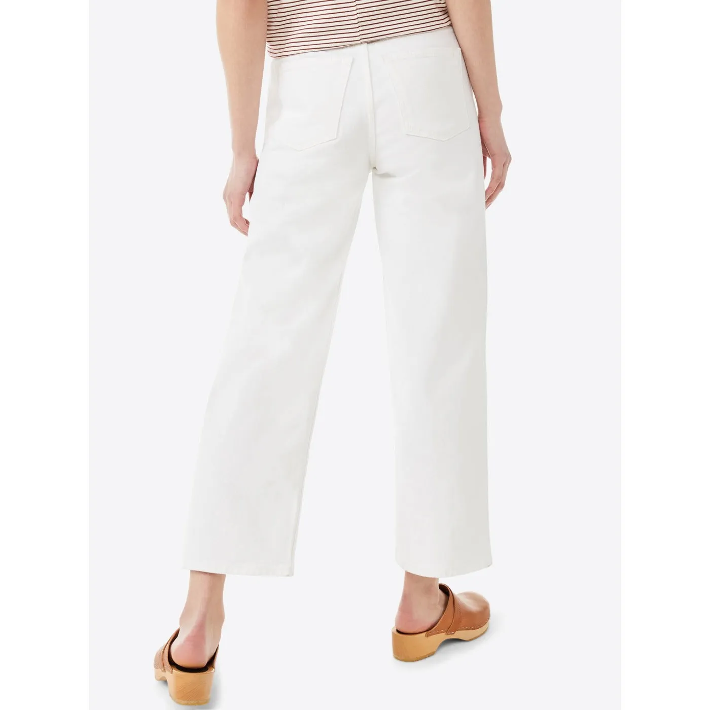 FA White Cropped Wide Straight Jeans