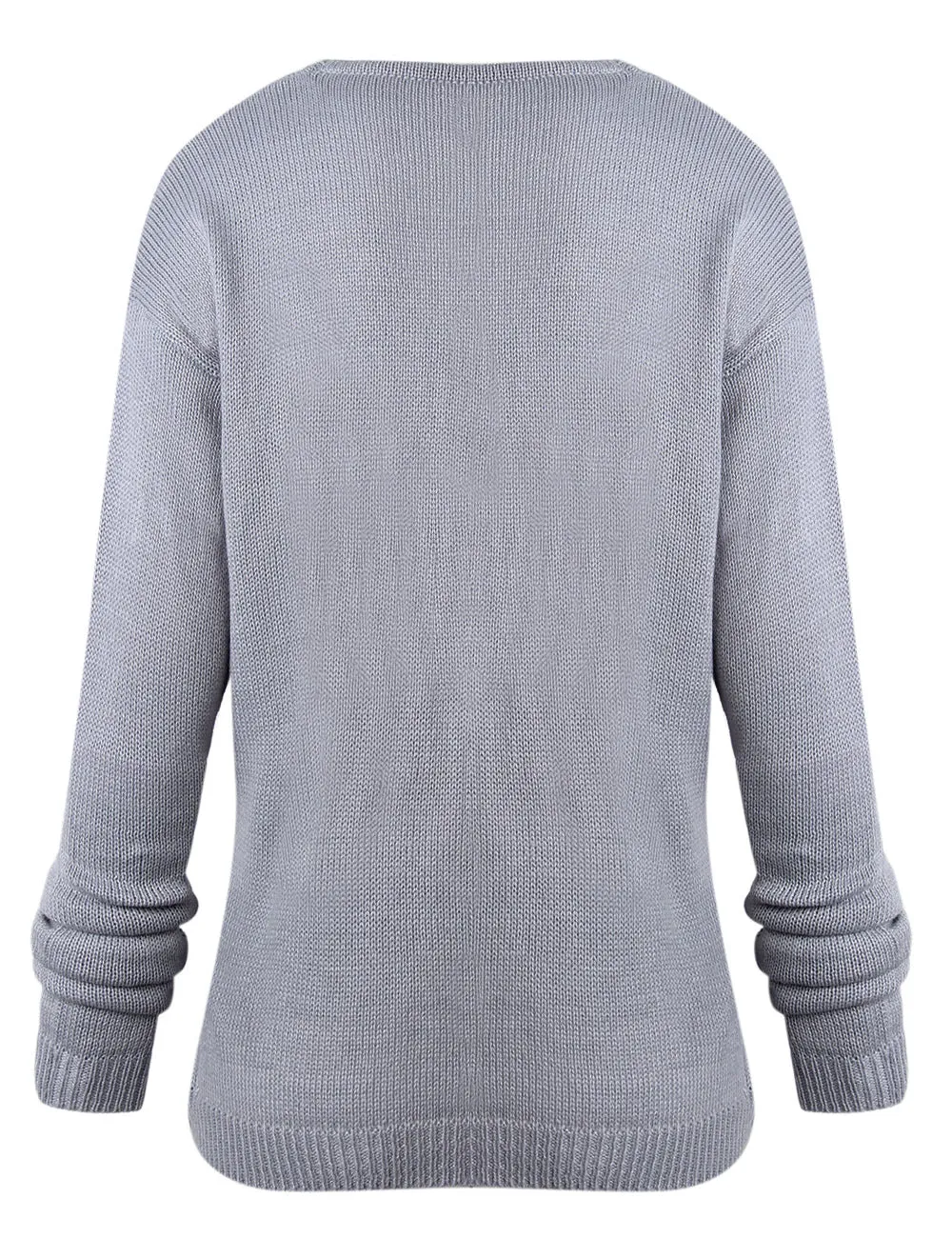 Fashion Wrap Pure Color Long Sleeve Sweater