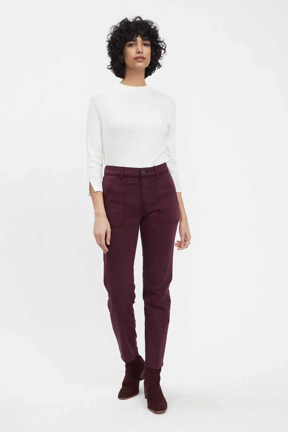 FDJ Cotton Ankle Cigar Pant: OLIVIA: Black