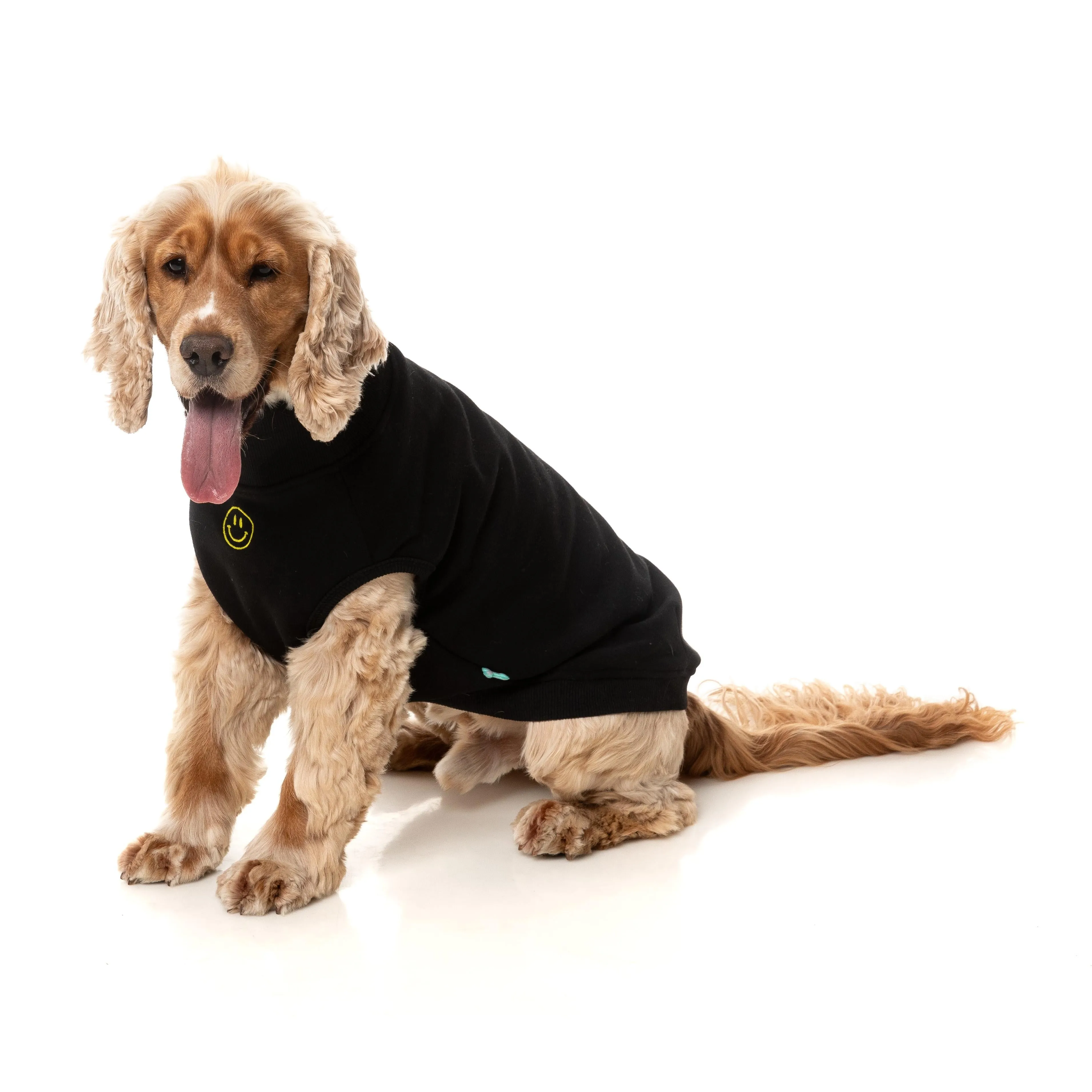 FuzzYard Dog Apparel Smiley Sweater Black Size 3