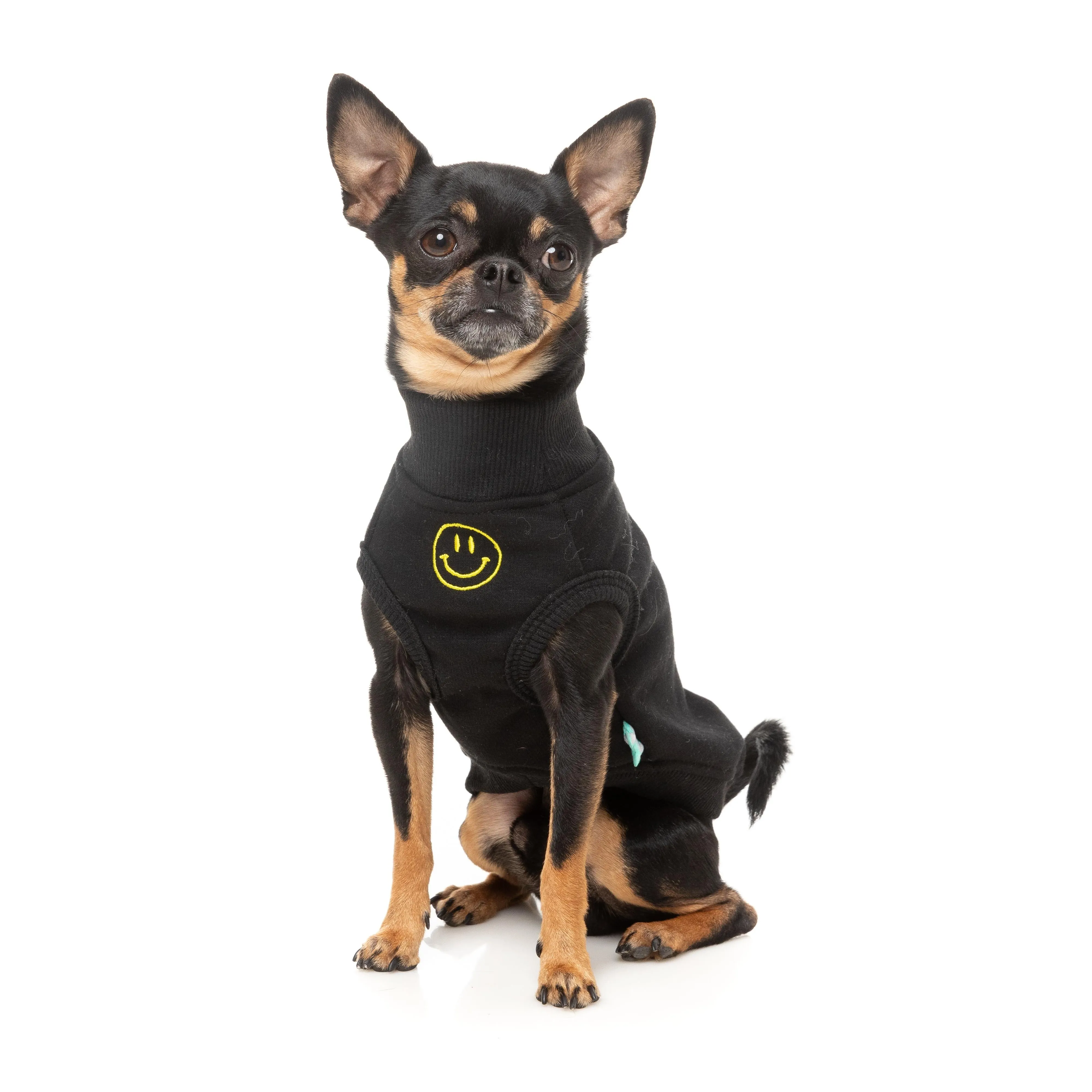 FuzzYard Dog Apparel Smiley Sweater Black Size 3