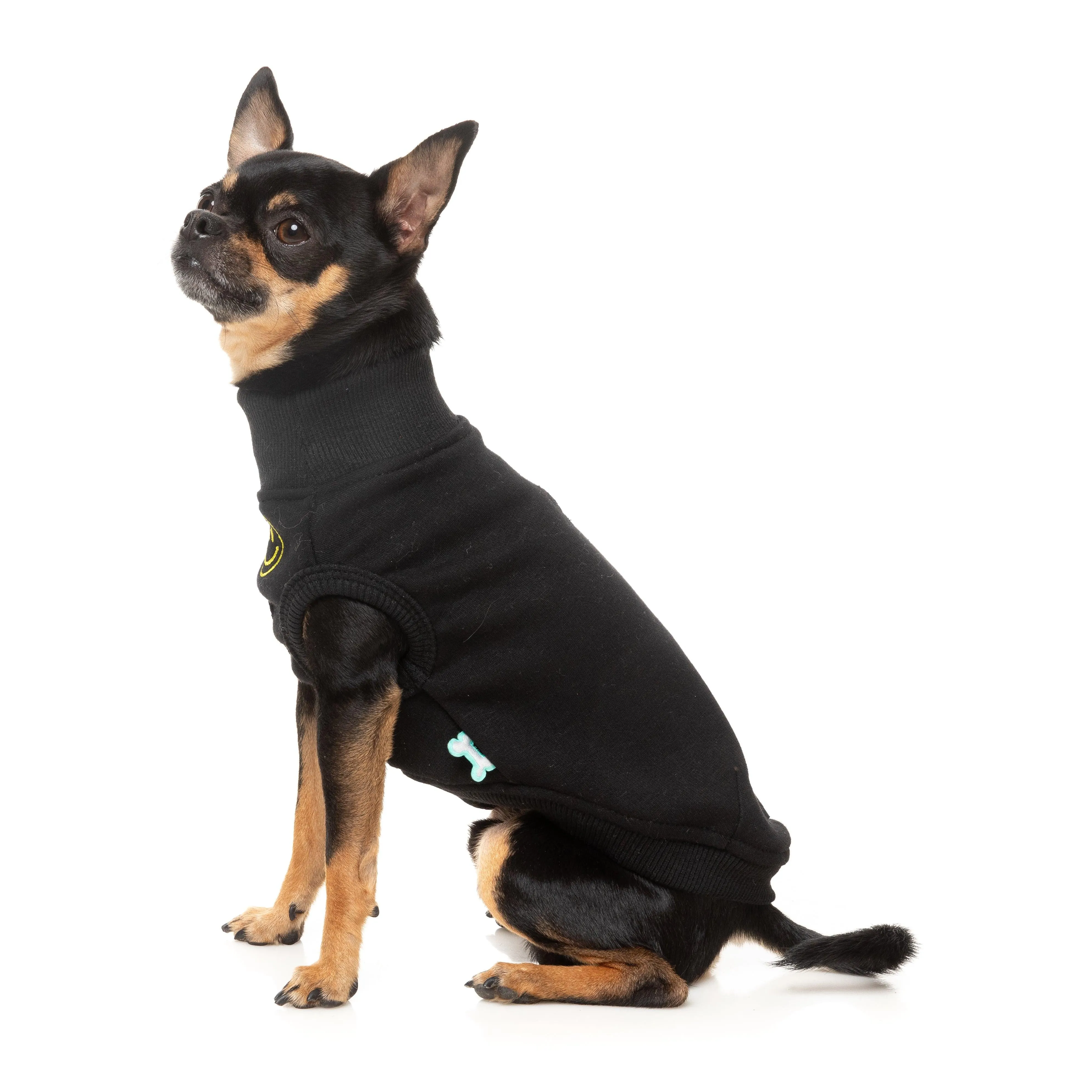 FuzzYard Dog Apparel Smiley Sweater Black Size 3