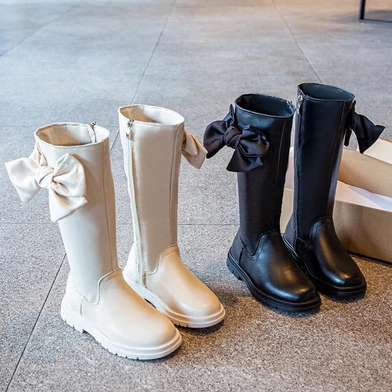 Gilrs High Fashion Boots - Elegant Butterfly Knot Design