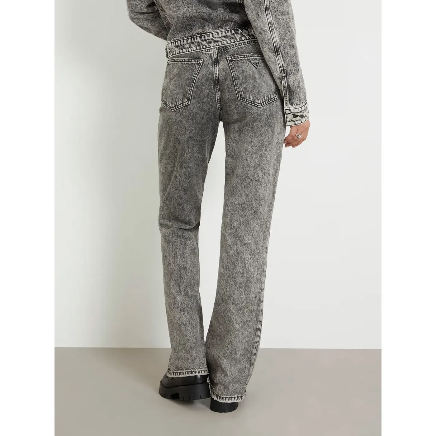 Grey Straight High Rise Jeans