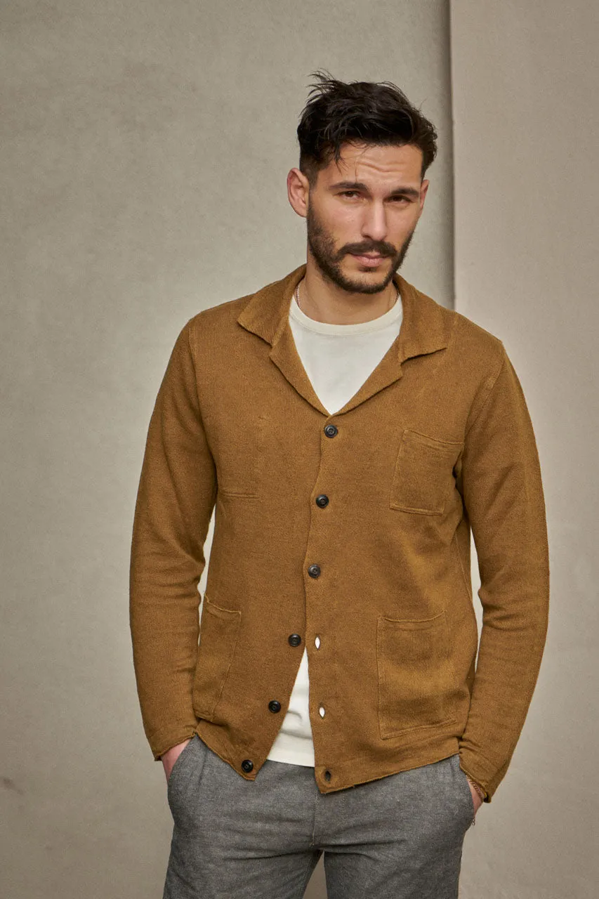 GRP Knitwear 3-Pocket-Jacket PL 60 Linen Knit Tobacco