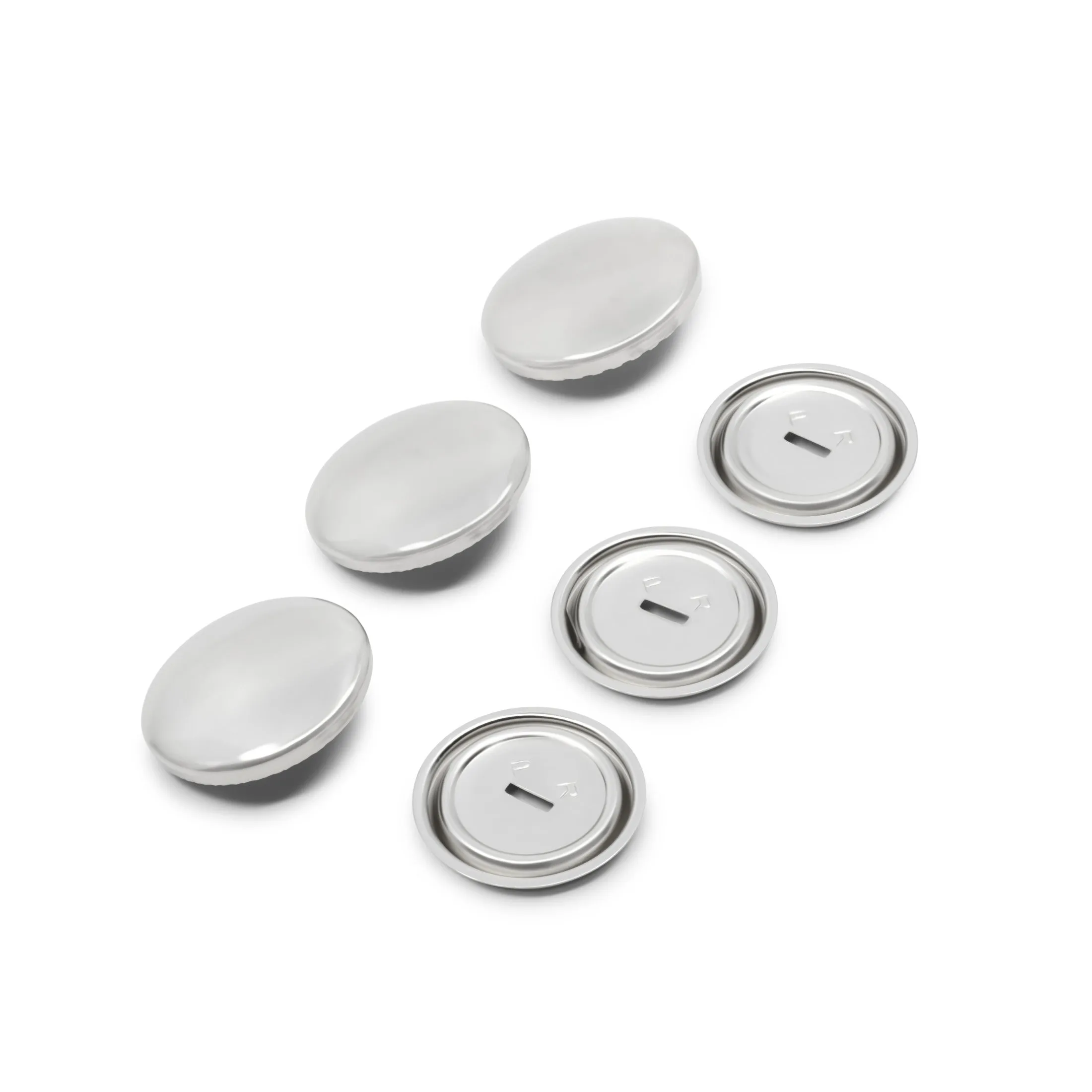 Half Ball Cover Buttons, Nickel
