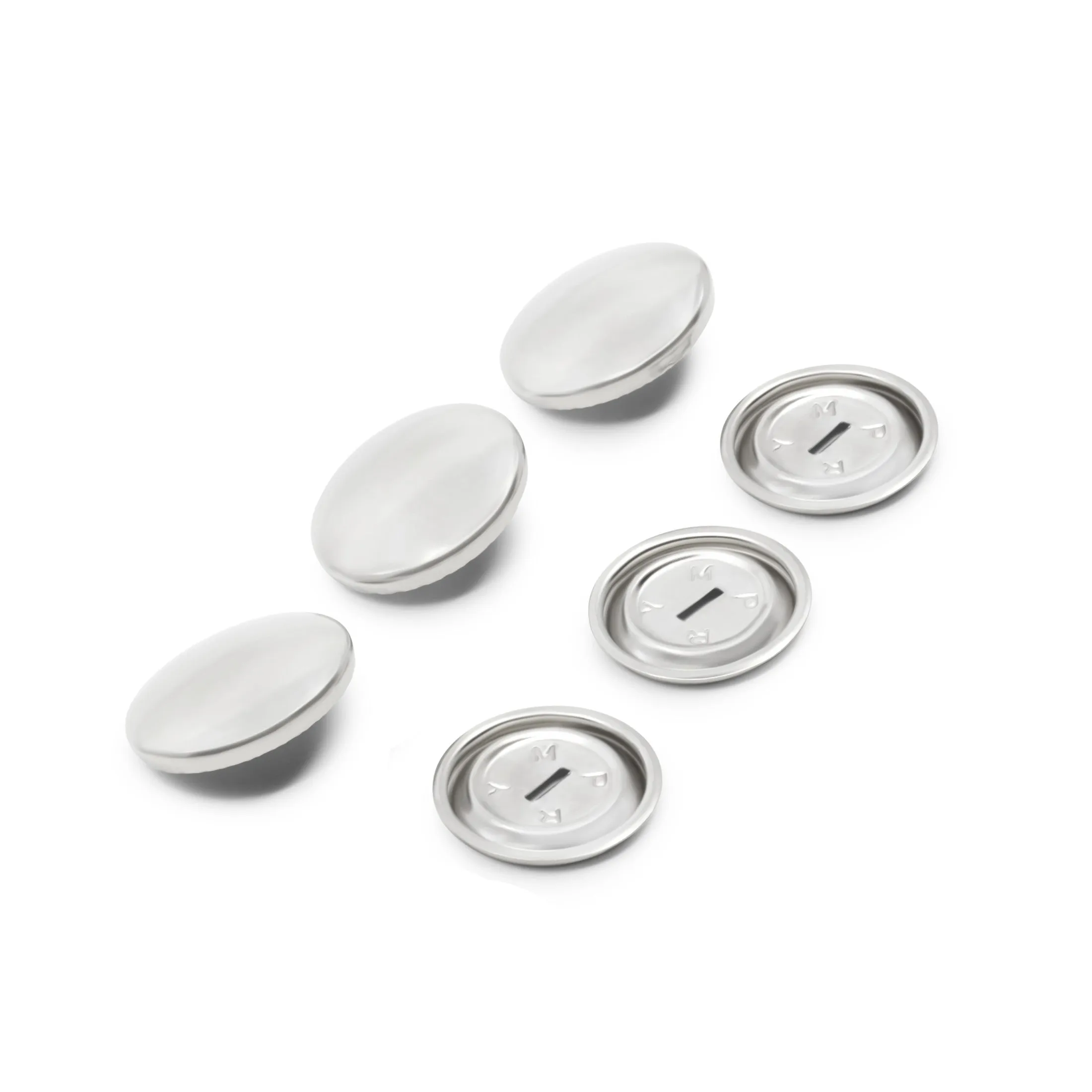 Half Ball Cover Buttons, Nickel