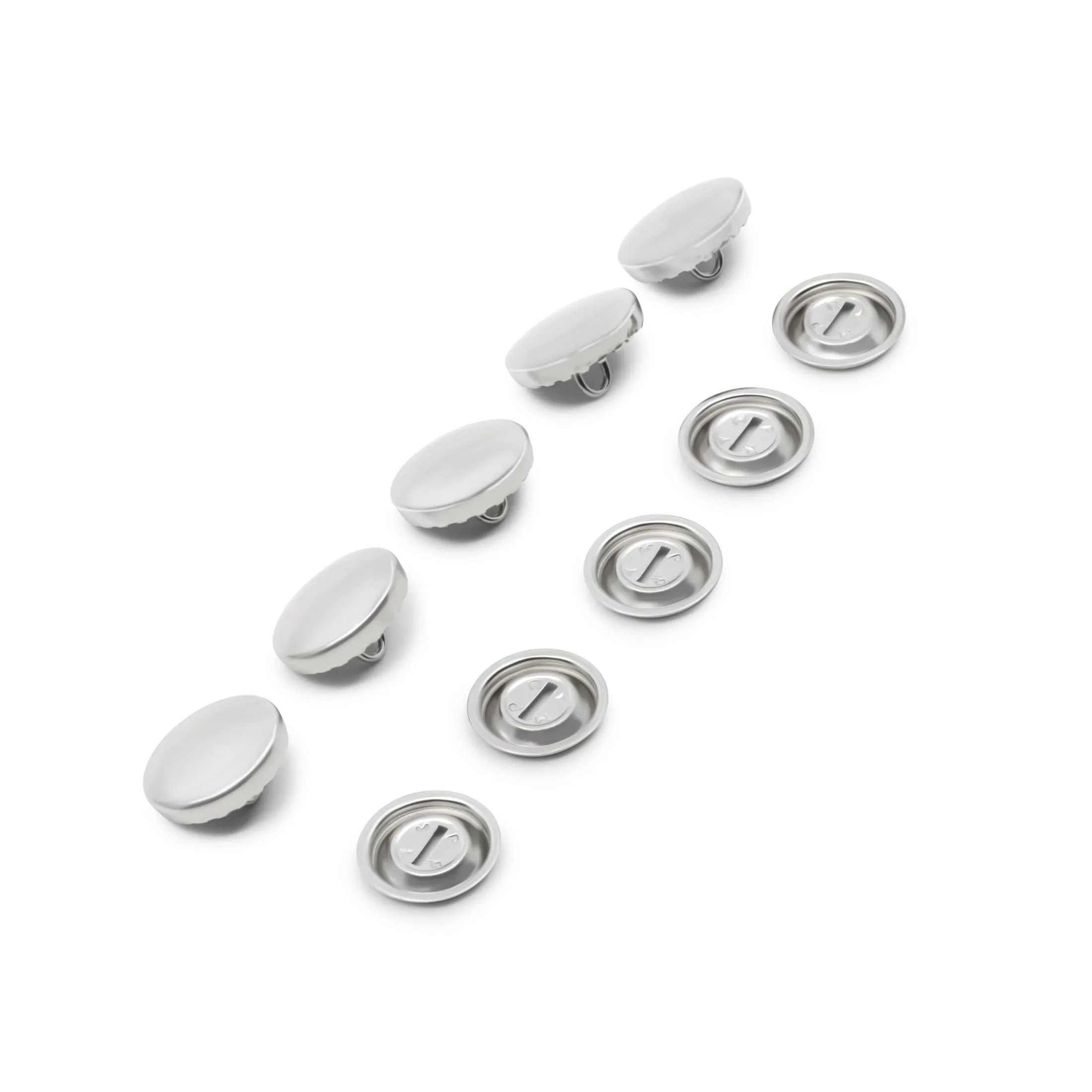 Half Ball Cover Buttons, Nickel