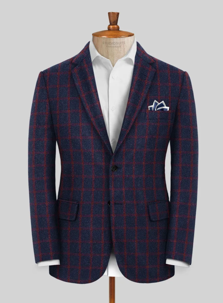 Highlander Heavy Blue Check Tweed Jacket