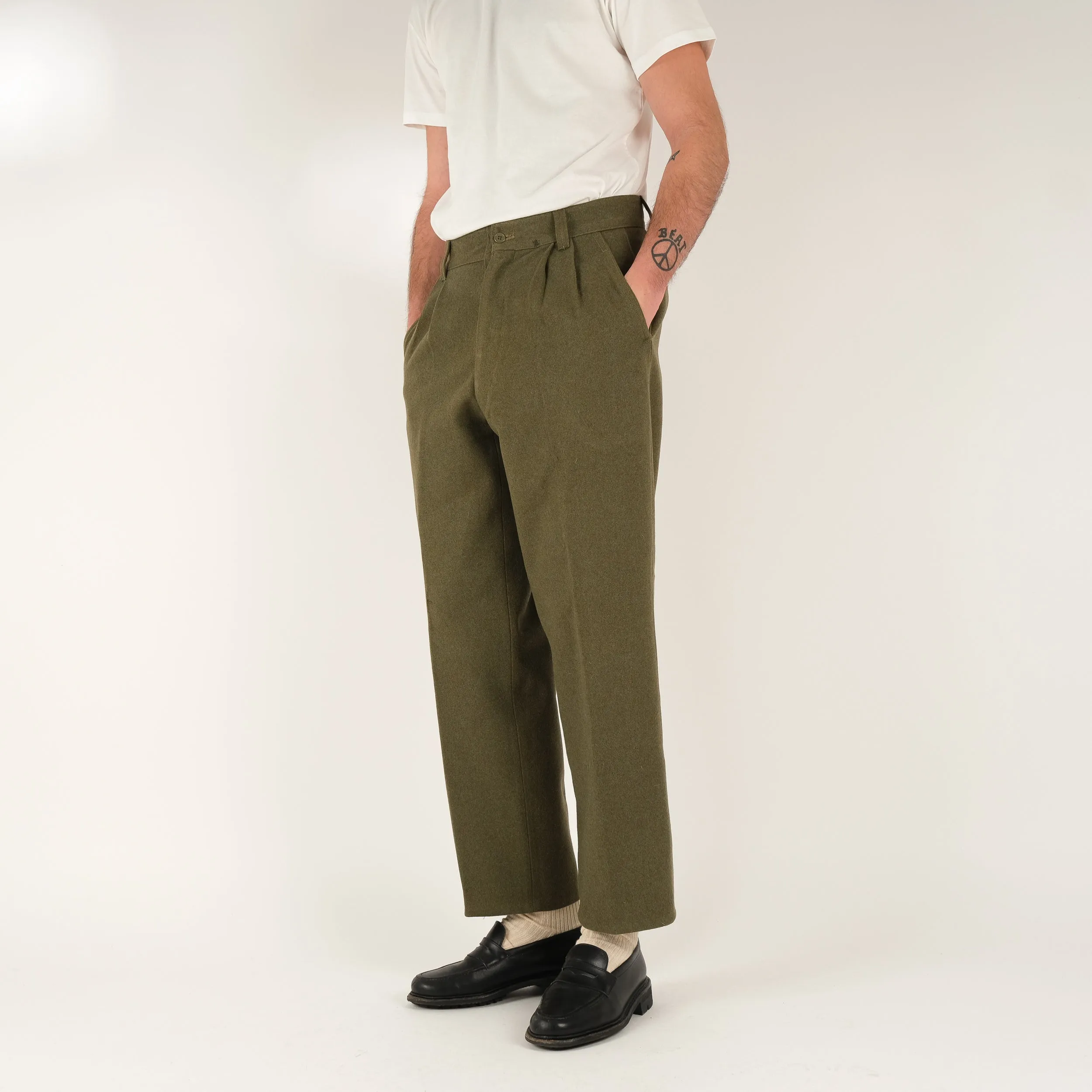 ITALIAN DOUBLE PLEATED WOOL PANTS