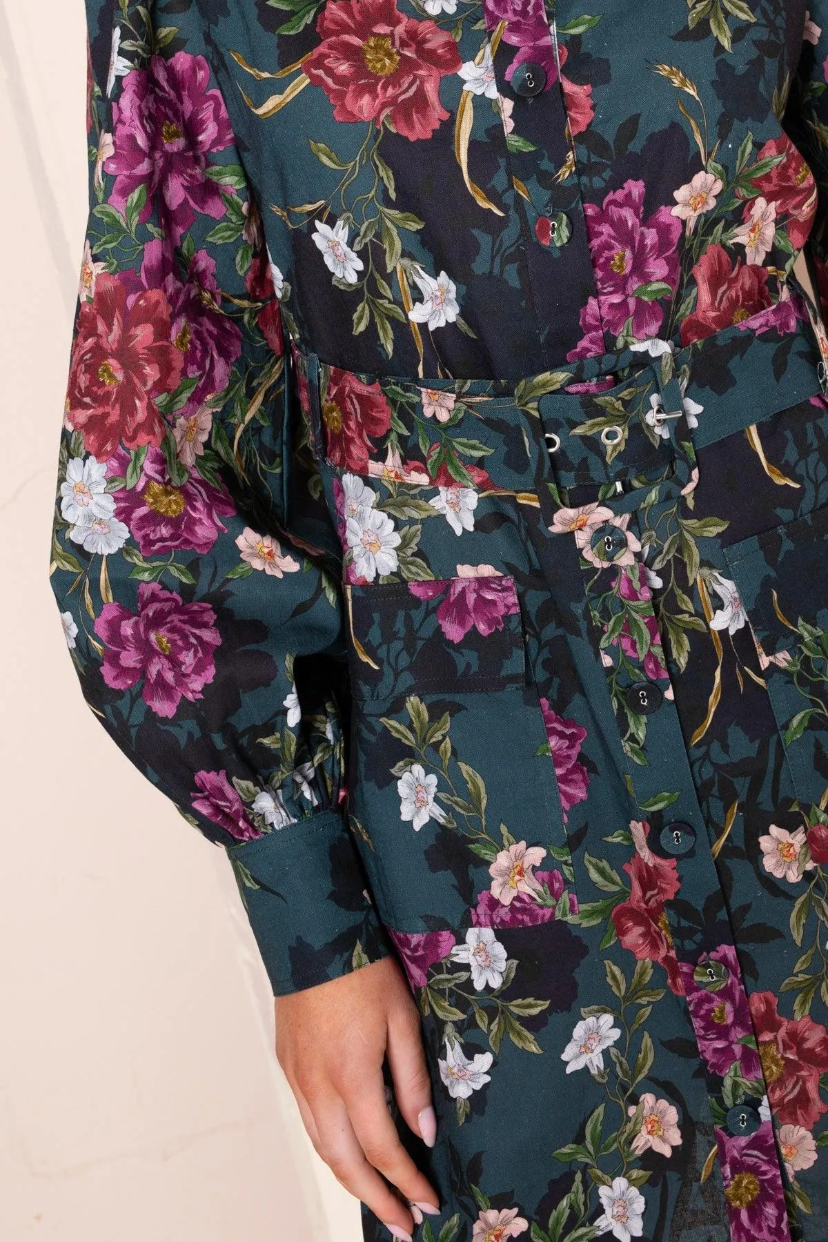 Kachel Clara Mini Cargo Dress in Camellia - Final Sale