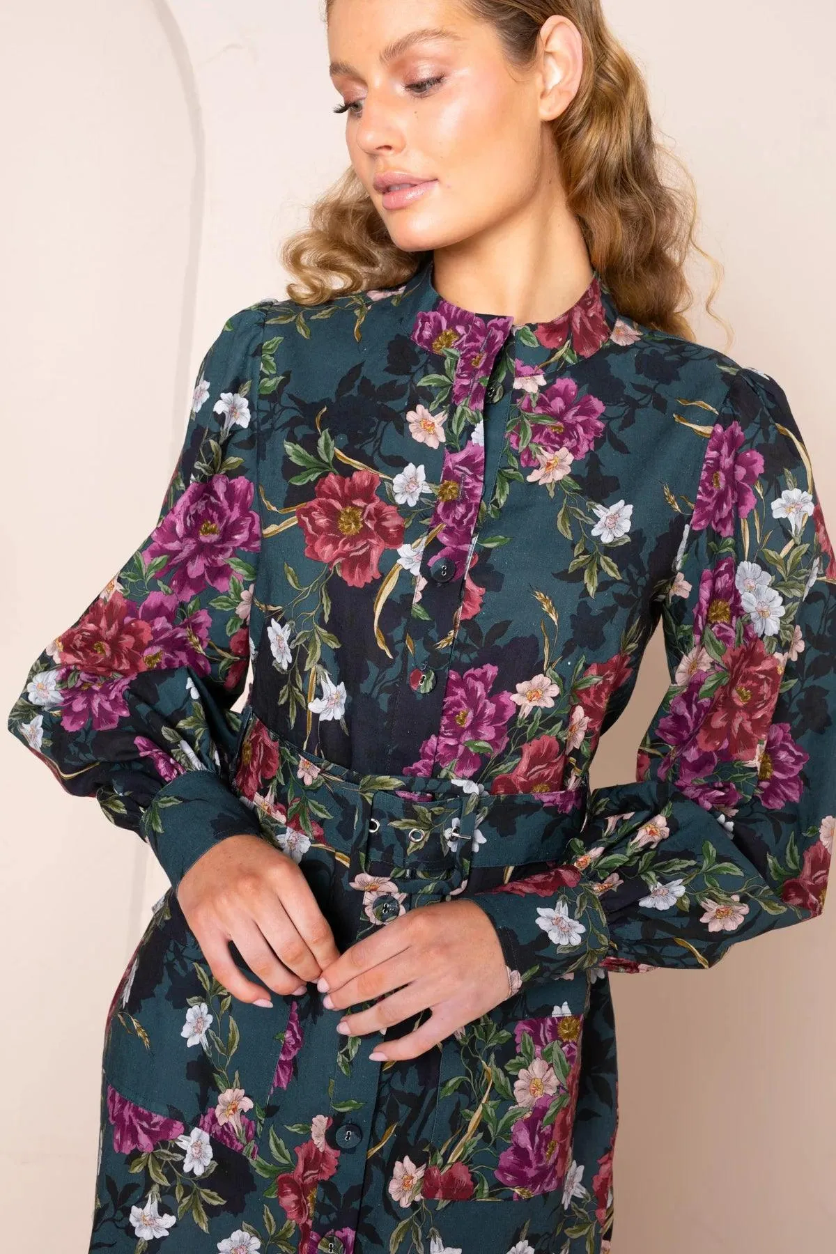 Kachel Clara Mini Cargo Dress in Camellia - Final Sale