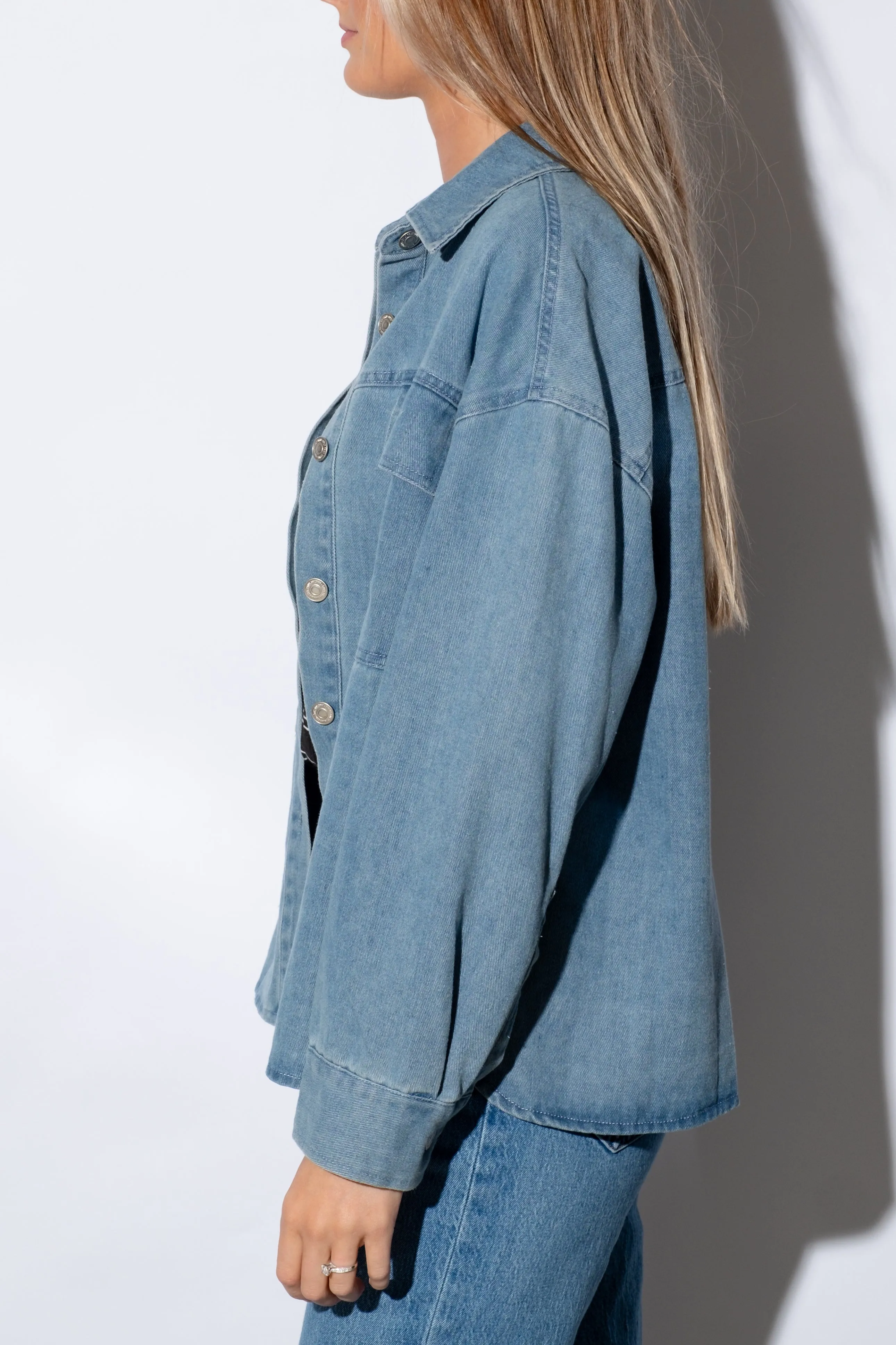 Lorella Denim Button Down Top