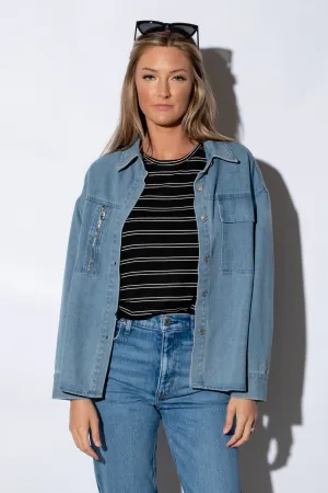 Lorella Denim Button Down Top