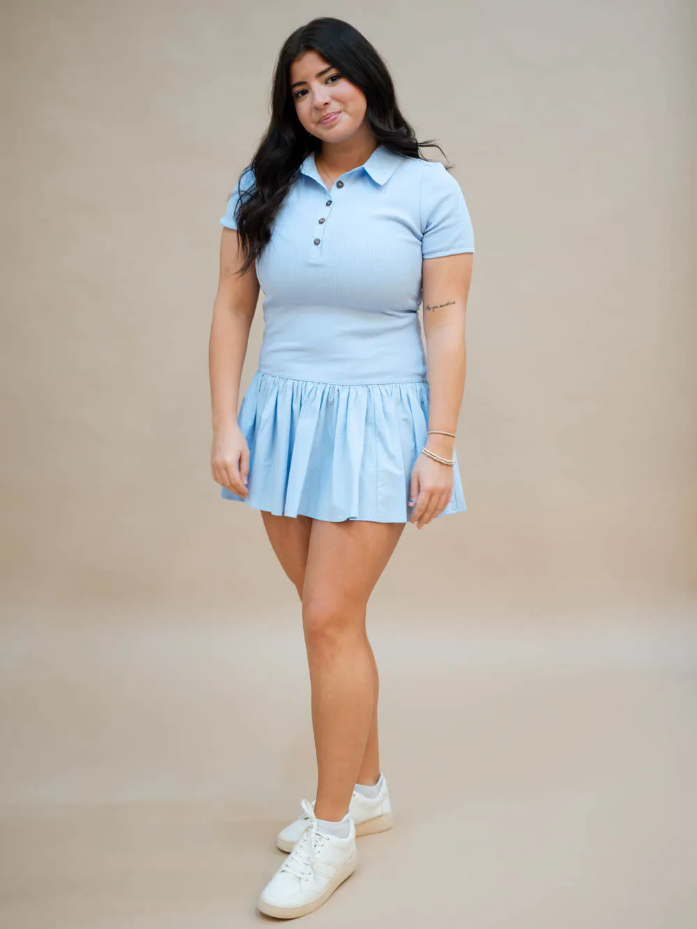 Lucy Casual Collared Dress - Blue
