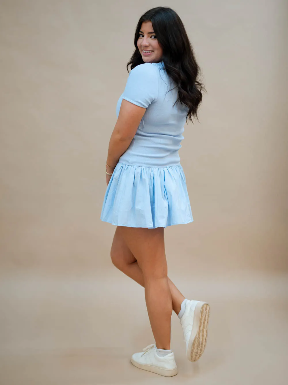 Lucy Casual Collared Dress - Blue