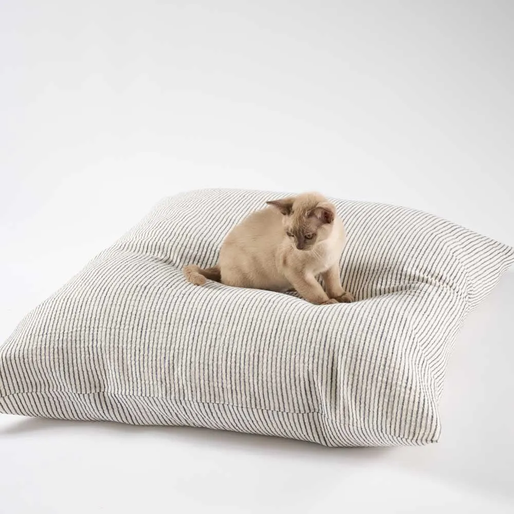 Marina Floor Cushion - Off White w' Ink Stripe