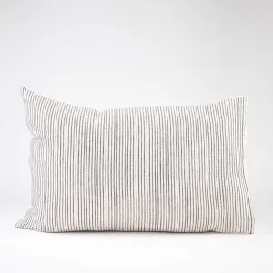 Marina Reversible Pillowcase Set - Off White w' Ink Stripe