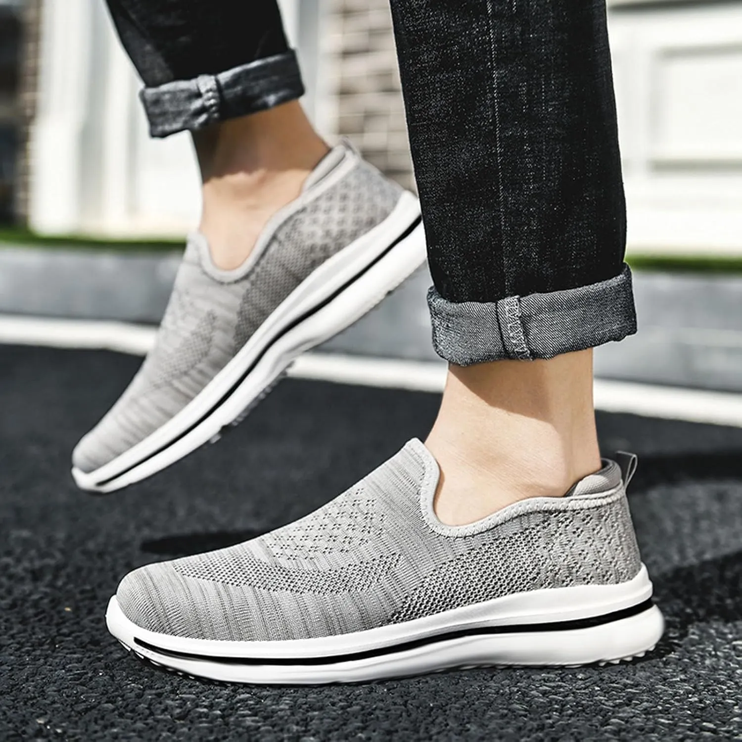 Memory Foam Versatile Shoes for Men Lightweight Breathable Walking Shoe Gym Tennis Lightweight Minimalist Shoes