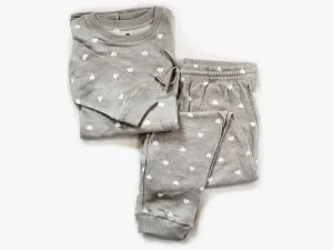 Men’s Jogger Pajama Set - Gray Hearts