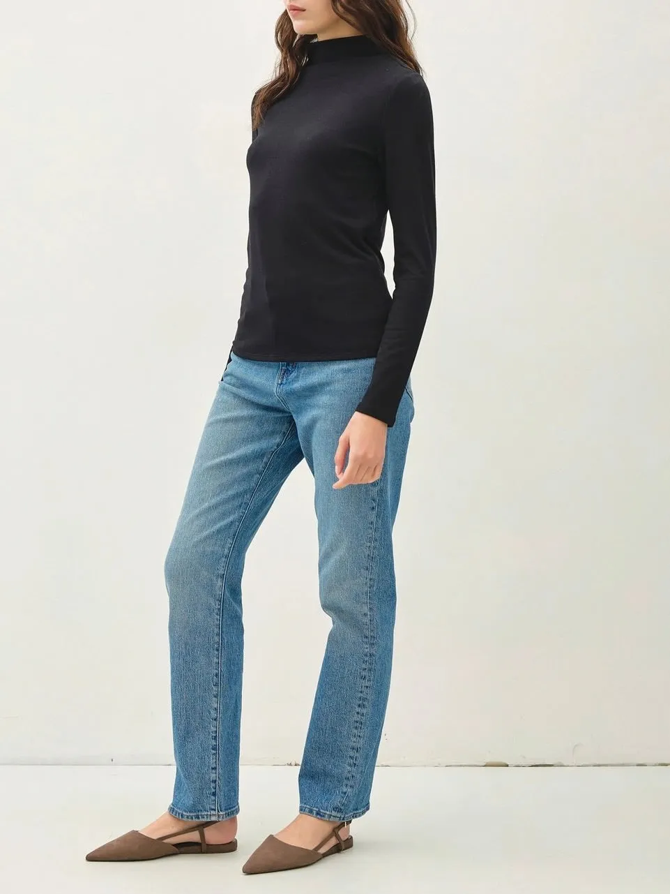 Mock Neck Top - Black FINAL SALE