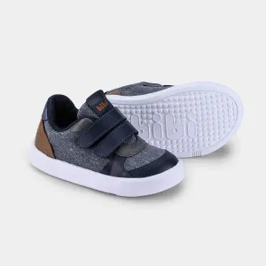 Navy canvas and leather sneaker