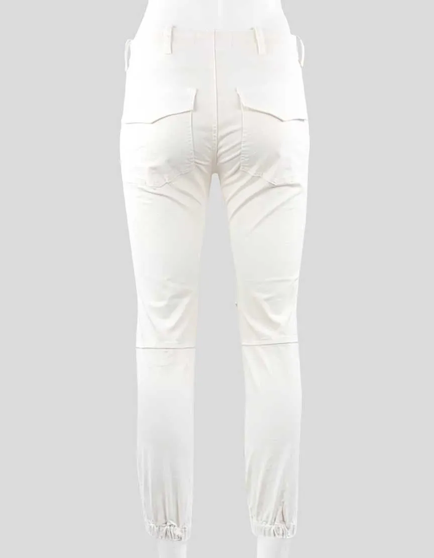 Nili Lotan White Cropped Military Pants With Side Zip Women 0US