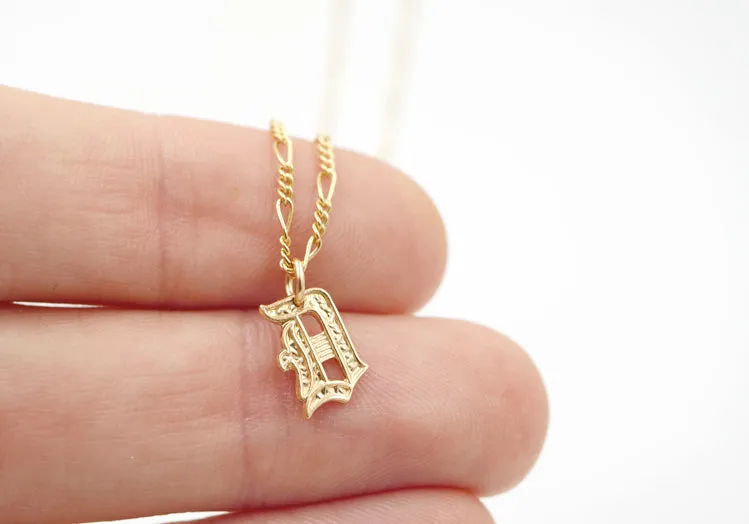 Old English Initial Necklace