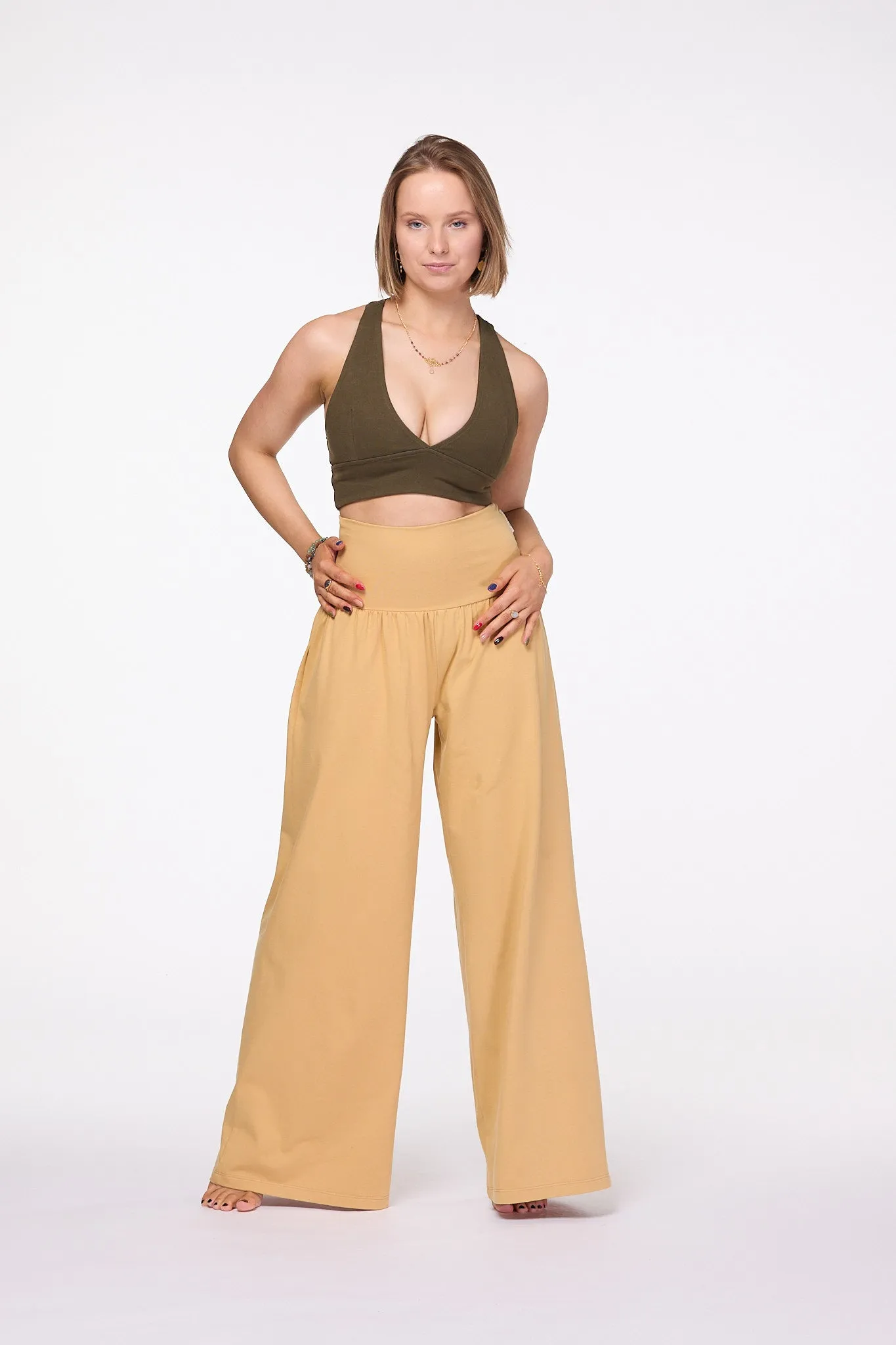 Palazzo Pants Wide Leg pants | Mustard