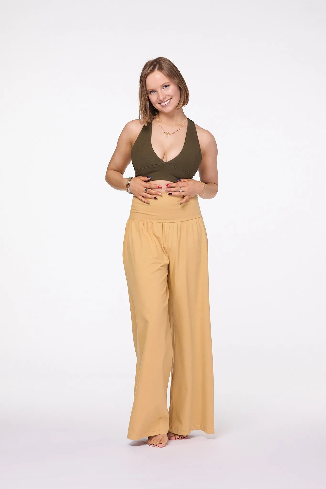 Palazzo Pants Wide Leg pants | Mustard