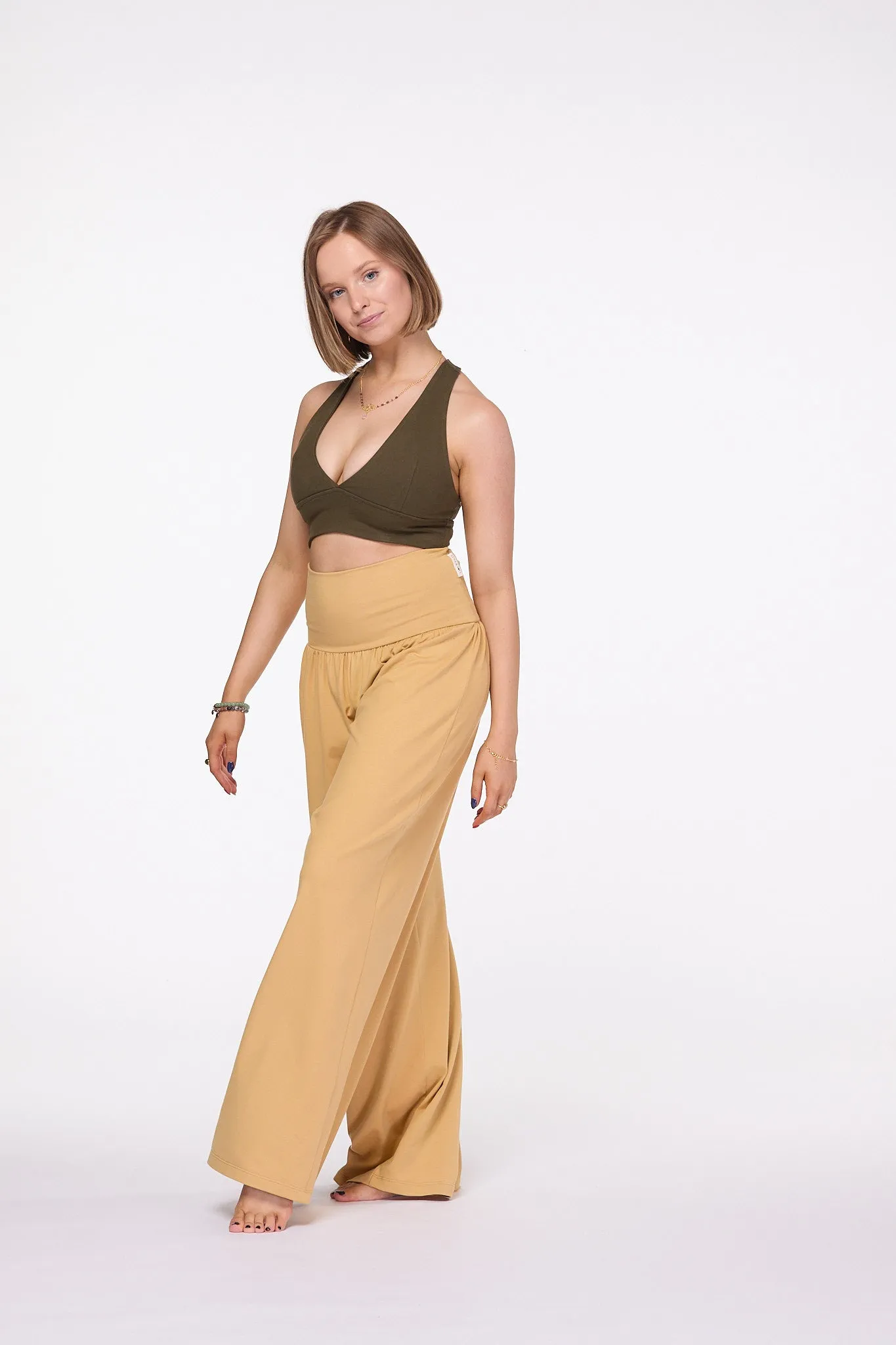 Palazzo Pants Wide Leg pants | Mustard