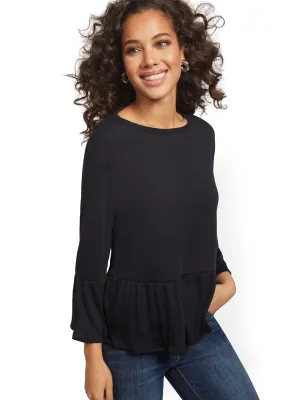 Peplum-Hem Top - Sweet Pea