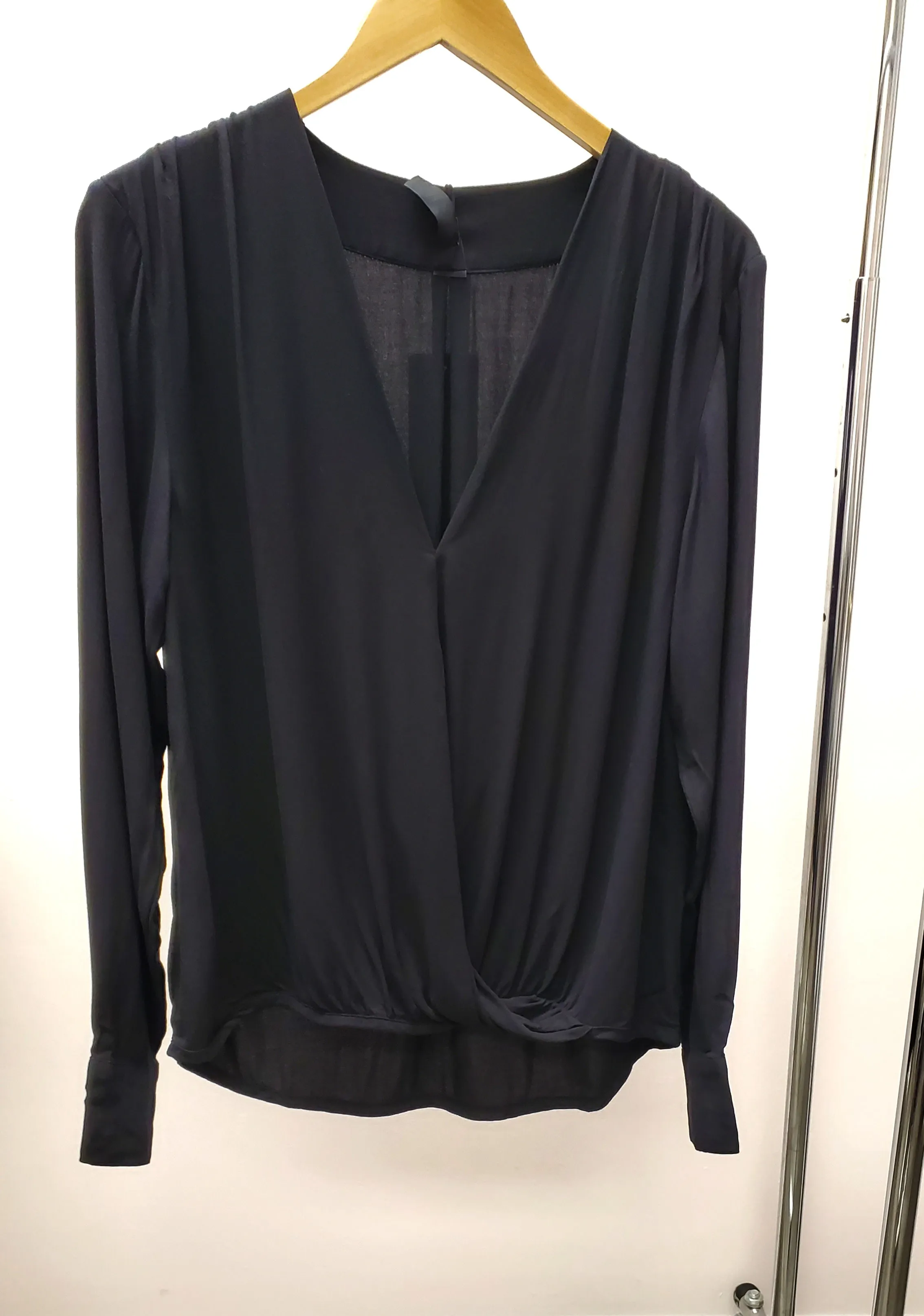 Pleated Surplice Cross Over Blouse