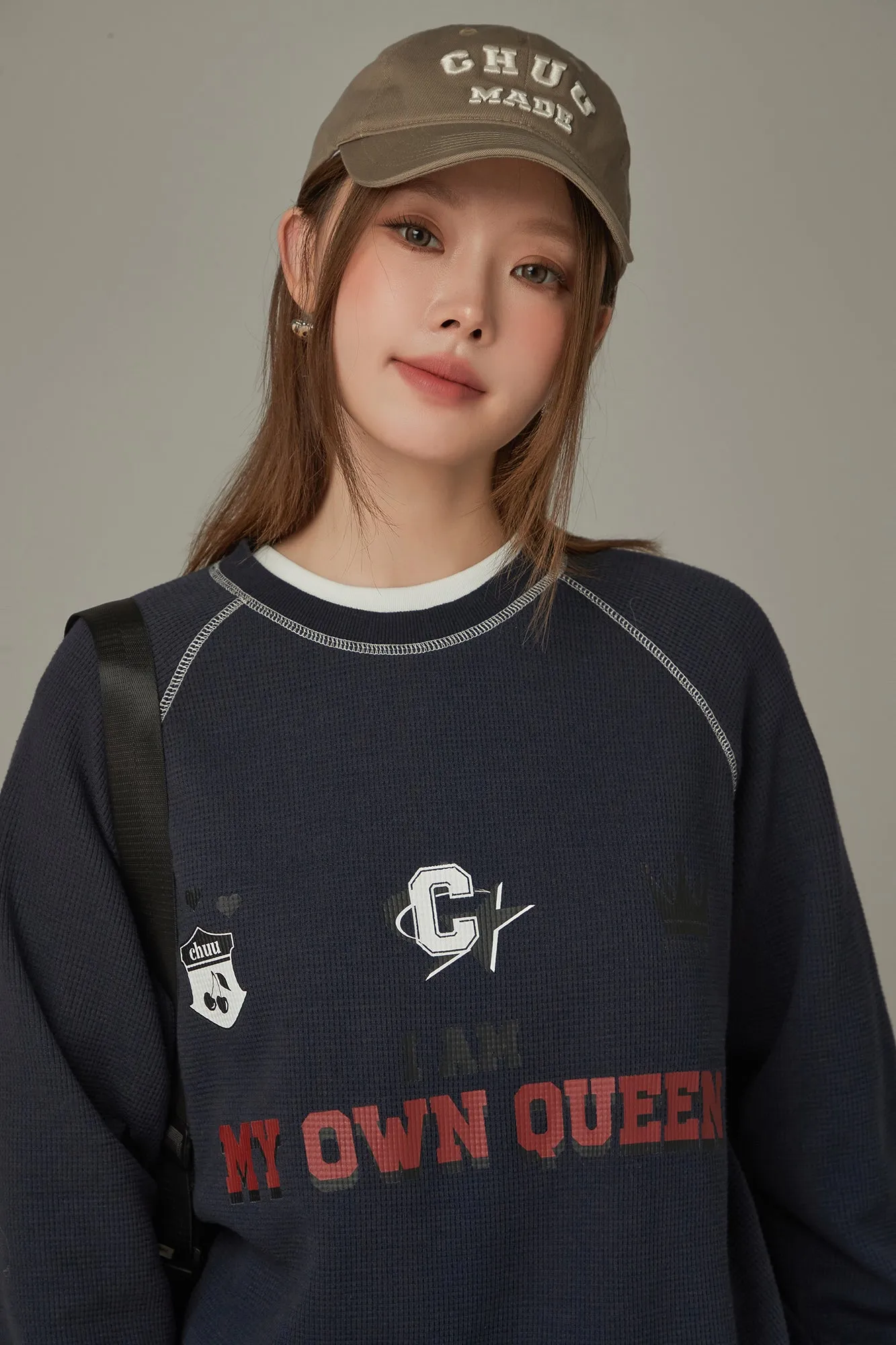 Queen Sporty Stitch Waffle Sweatshirt