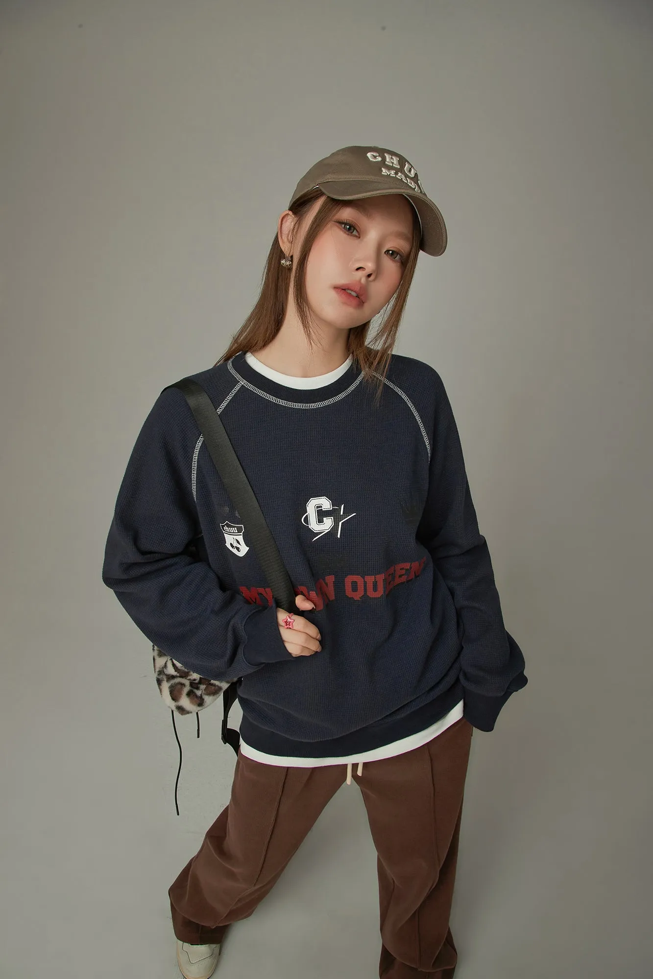 Queen Sporty Stitch Waffle Sweatshirt