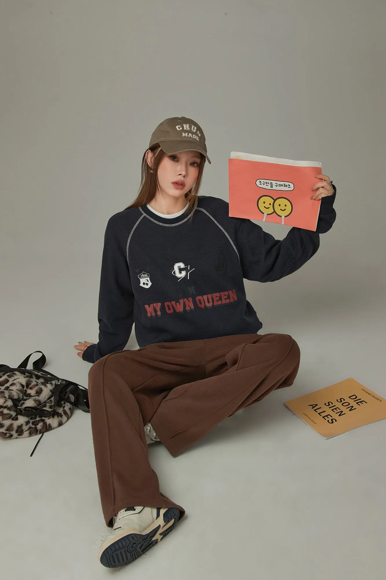 Queen Sporty Stitch Waffle Sweatshirt