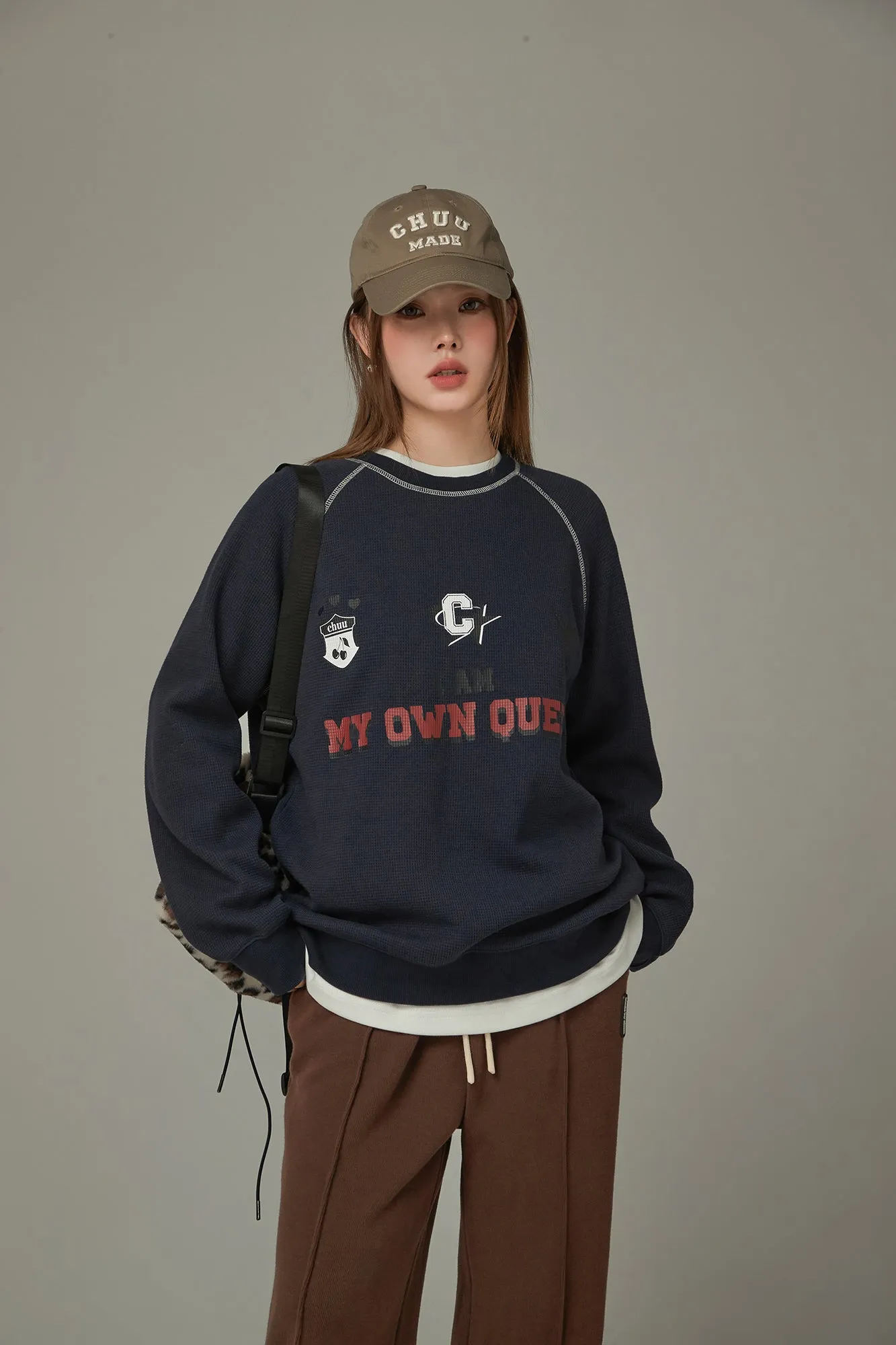 Queen Sporty Stitch Waffle Sweatshirt