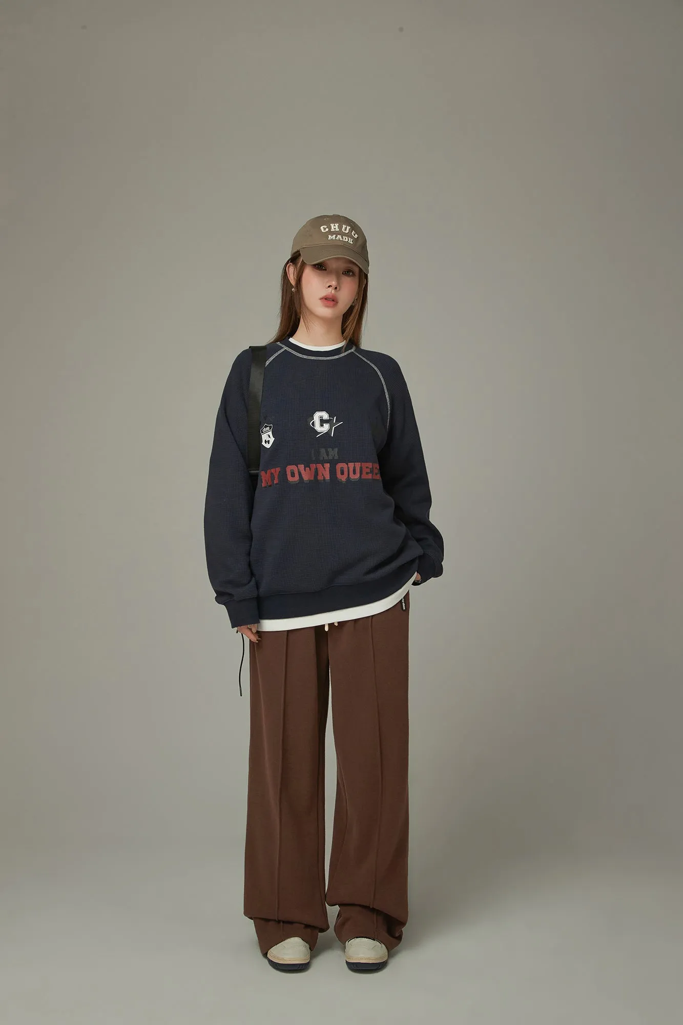 Queen Sporty Stitch Waffle Sweatshirt
