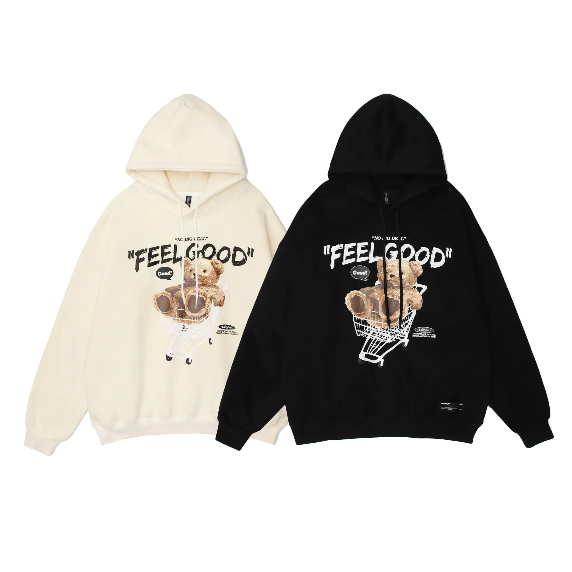 Ragdoll Bear Printed Couple Loose Hooded Sweatshirt