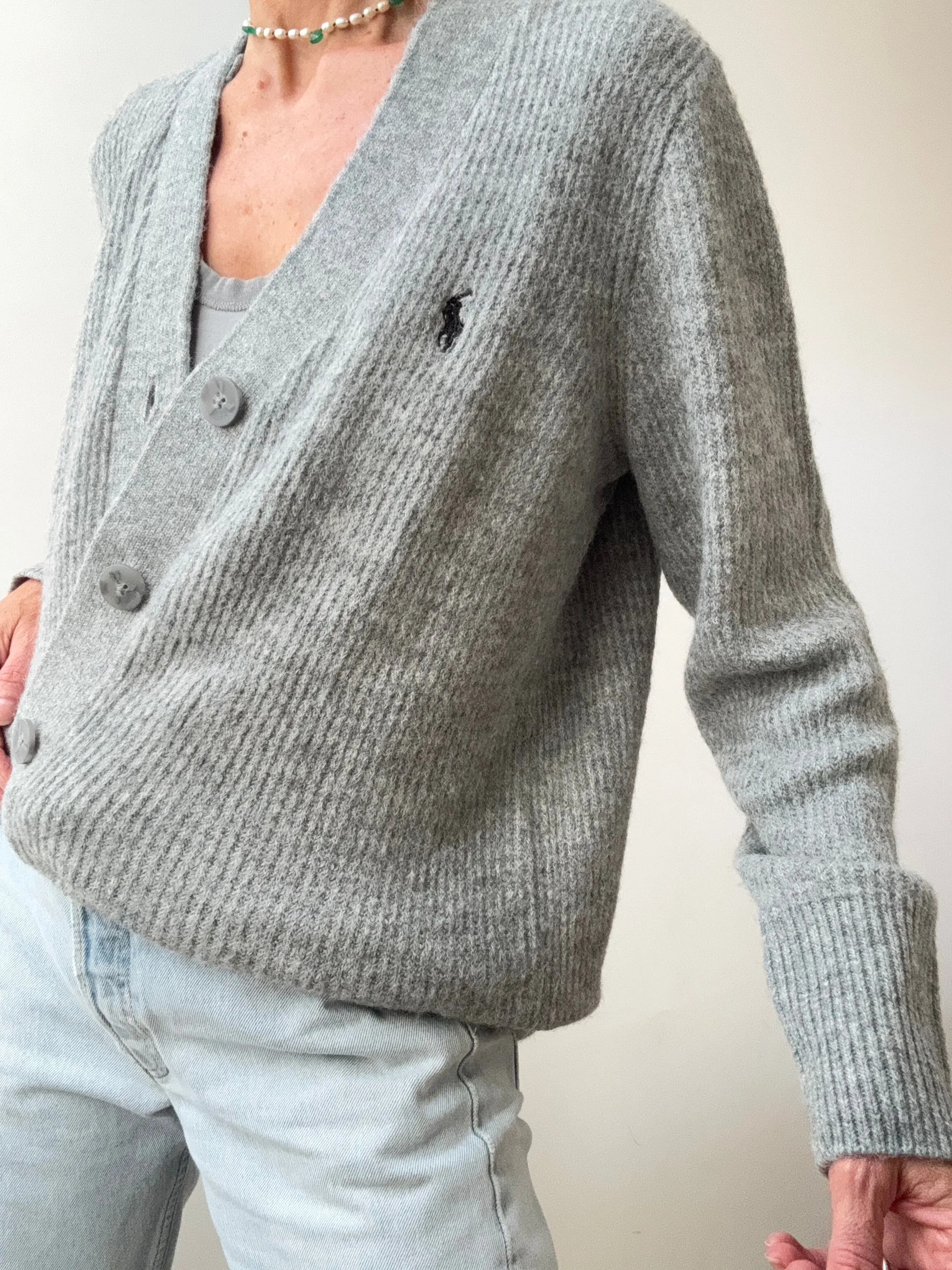 Ralph Lauren Soft Ribbed Cardigan Grey