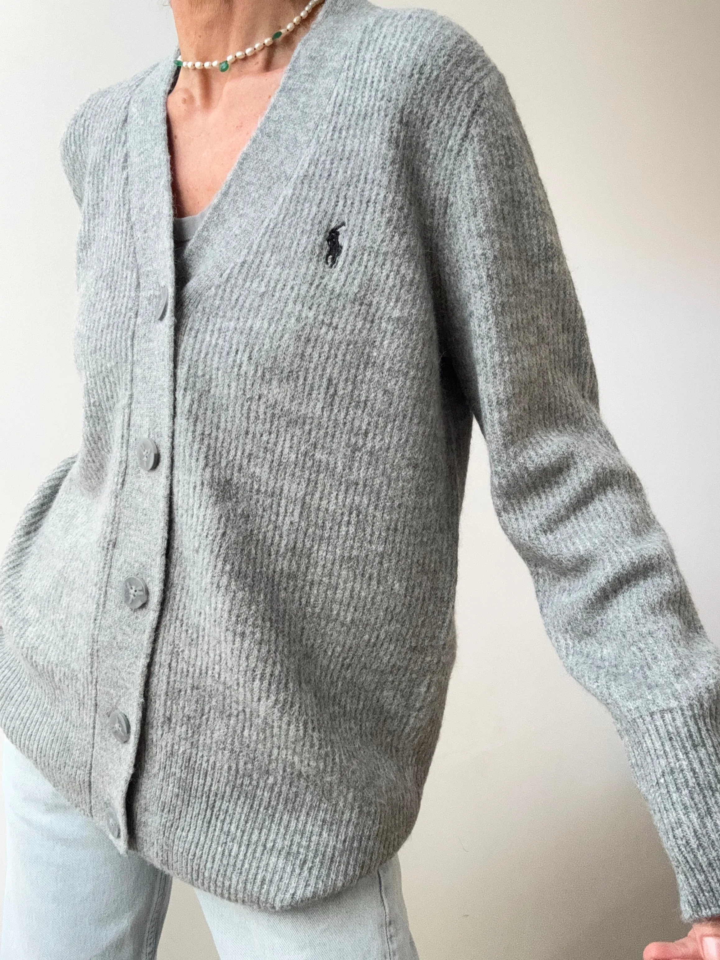 Ralph Lauren Soft Ribbed Cardigan Grey