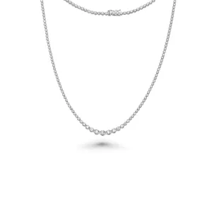 Ready to Ship Riviera Diamond Tennis Necklace (4.00 ct.) 2.60 mm to 4.60 mm Buttercup Setting in 14K Gold