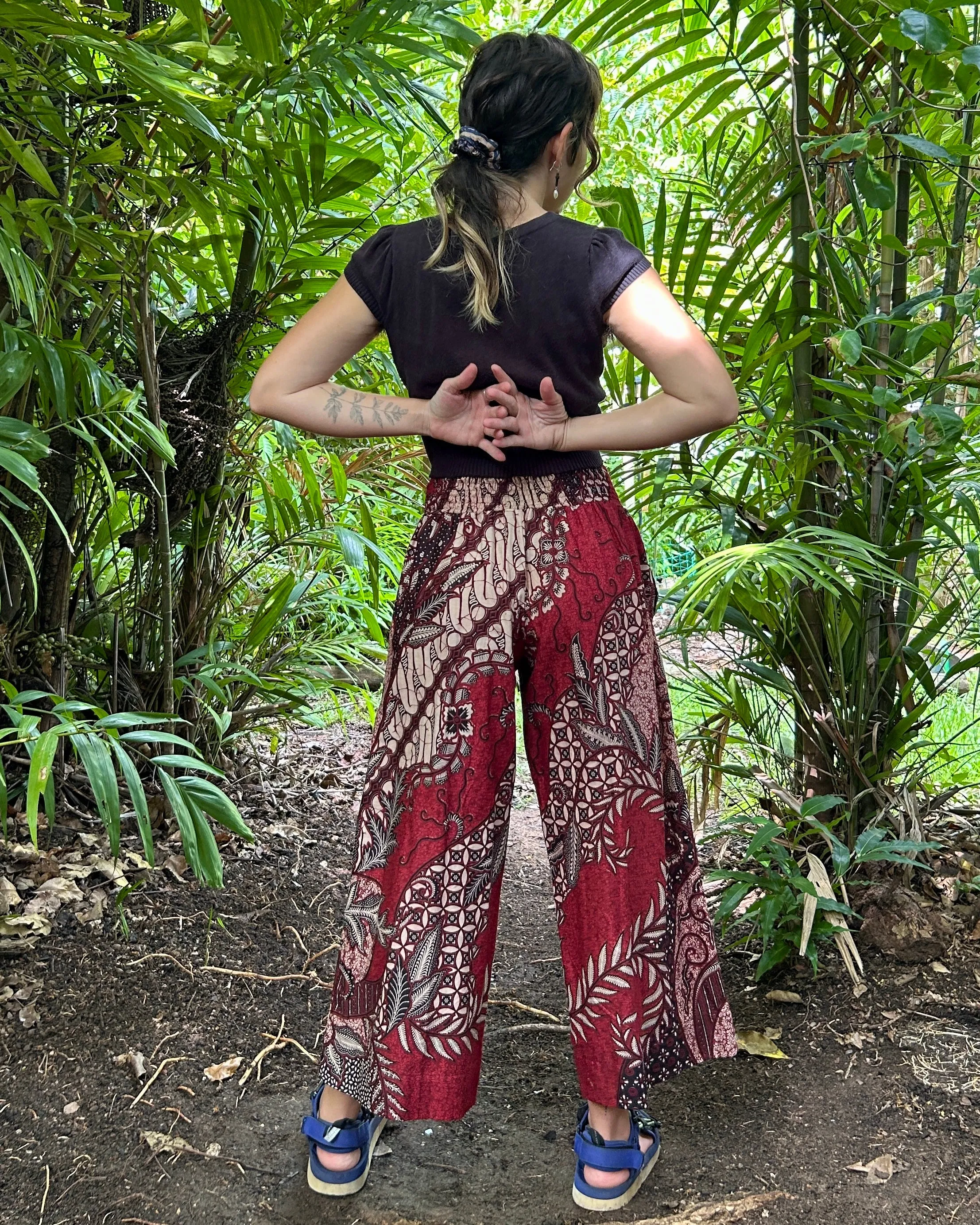 Red Swirl  Batik  Passion Pants
