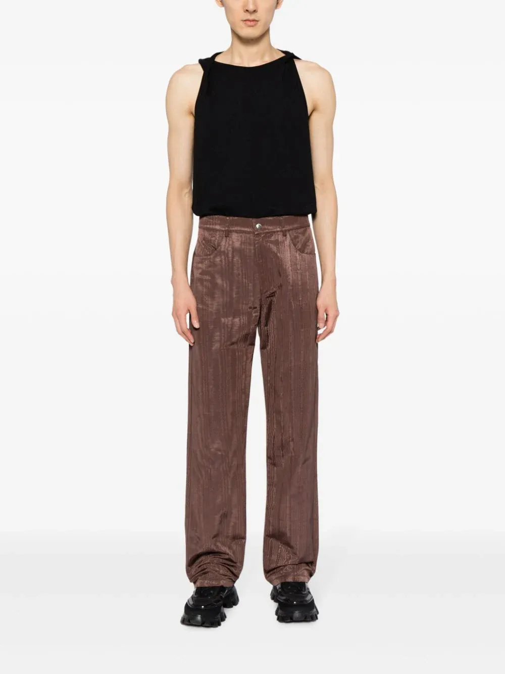 Regenerated Moire Wide Leg Pants
