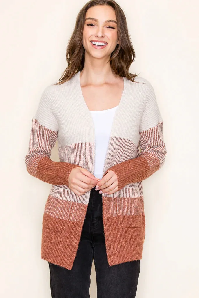 Ribbed Colorblock Cardigans - FINAL SALE