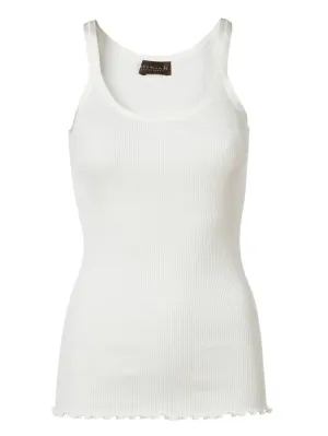 Rosemunde Silk top w/Elastic Band - New White