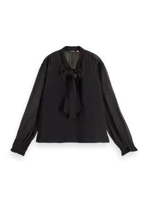 Scotch and Soda Top w/Neck Tie in Evening Black - FINAL SALE