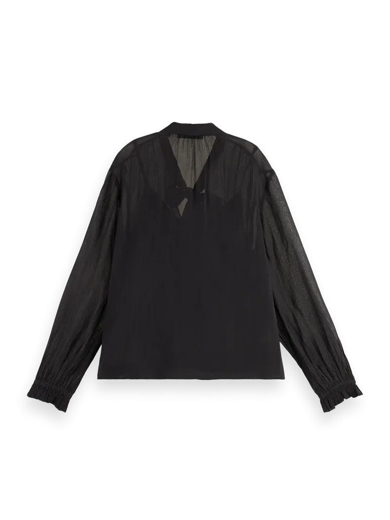 Scotch and Soda Top w/Neck Tie in Evening Black - FINAL SALE